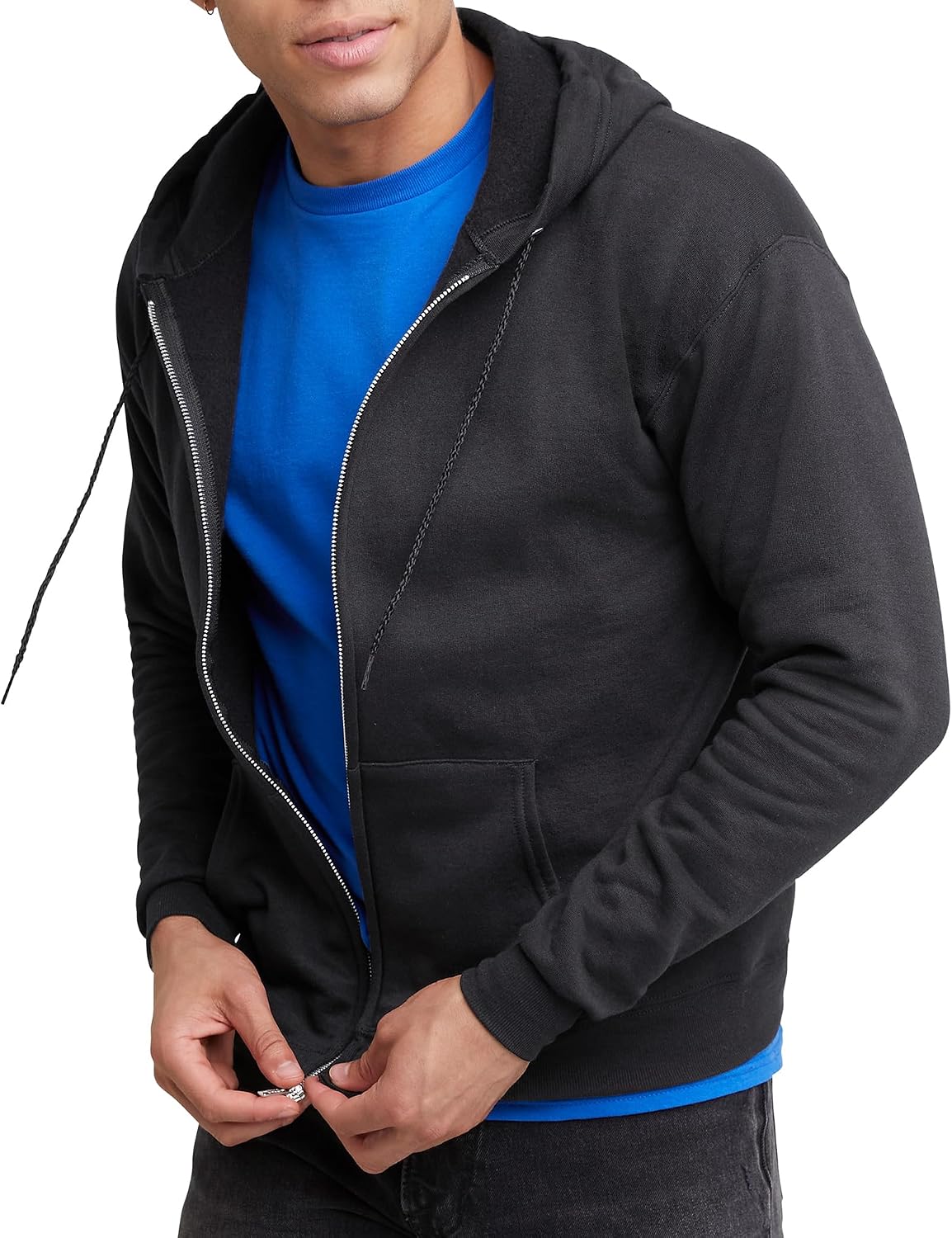 Hanes 男士拉鍊連帽衫，Ecosmart 男士羊毛全拉鍊連帽衫，連帽運動衫